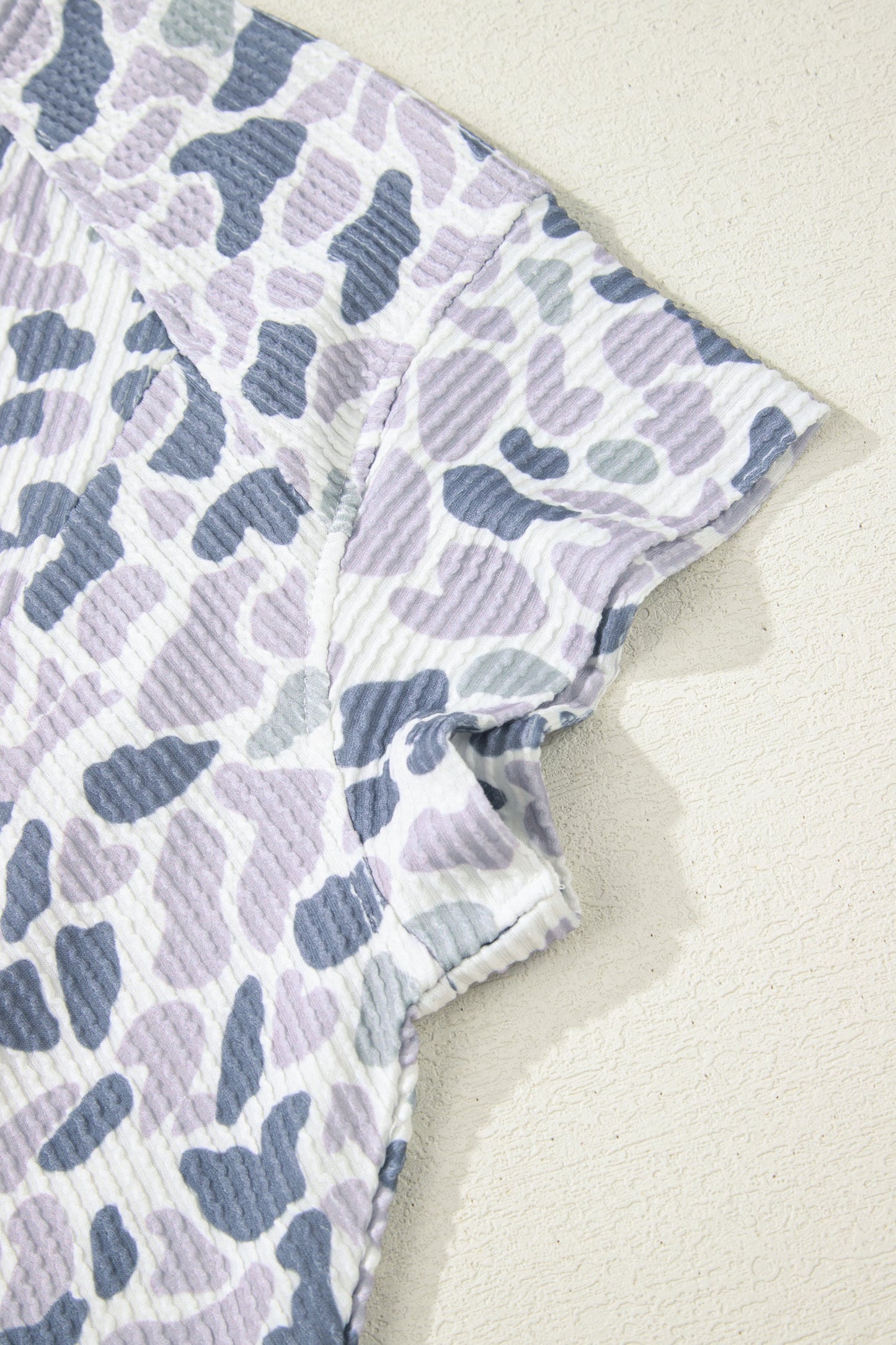 Camo Corded Knit Tee & Drawstring Pants Set