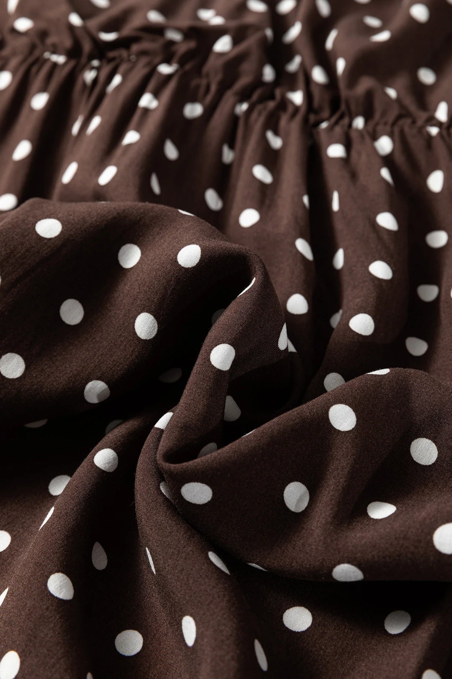 Polka Dot Wrap V-Neck Ruffle Mini Dress