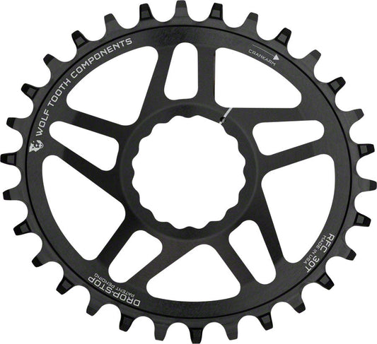 Wolf Tooth Elliptical Direct Mount Chainring - 30t RaceFace/EastonCINCH Direct Mount Drop-Stop A 6mm Offset BLK