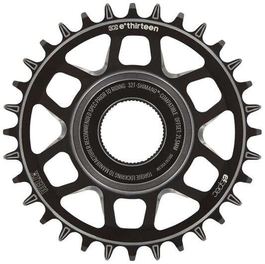 e*thirteen Helix Core e*spec  Chainring 32T Shimano Direct Mount 55mm Chainline 21.5mm Offset Shimano/Sram 11/12s Compatible BLK