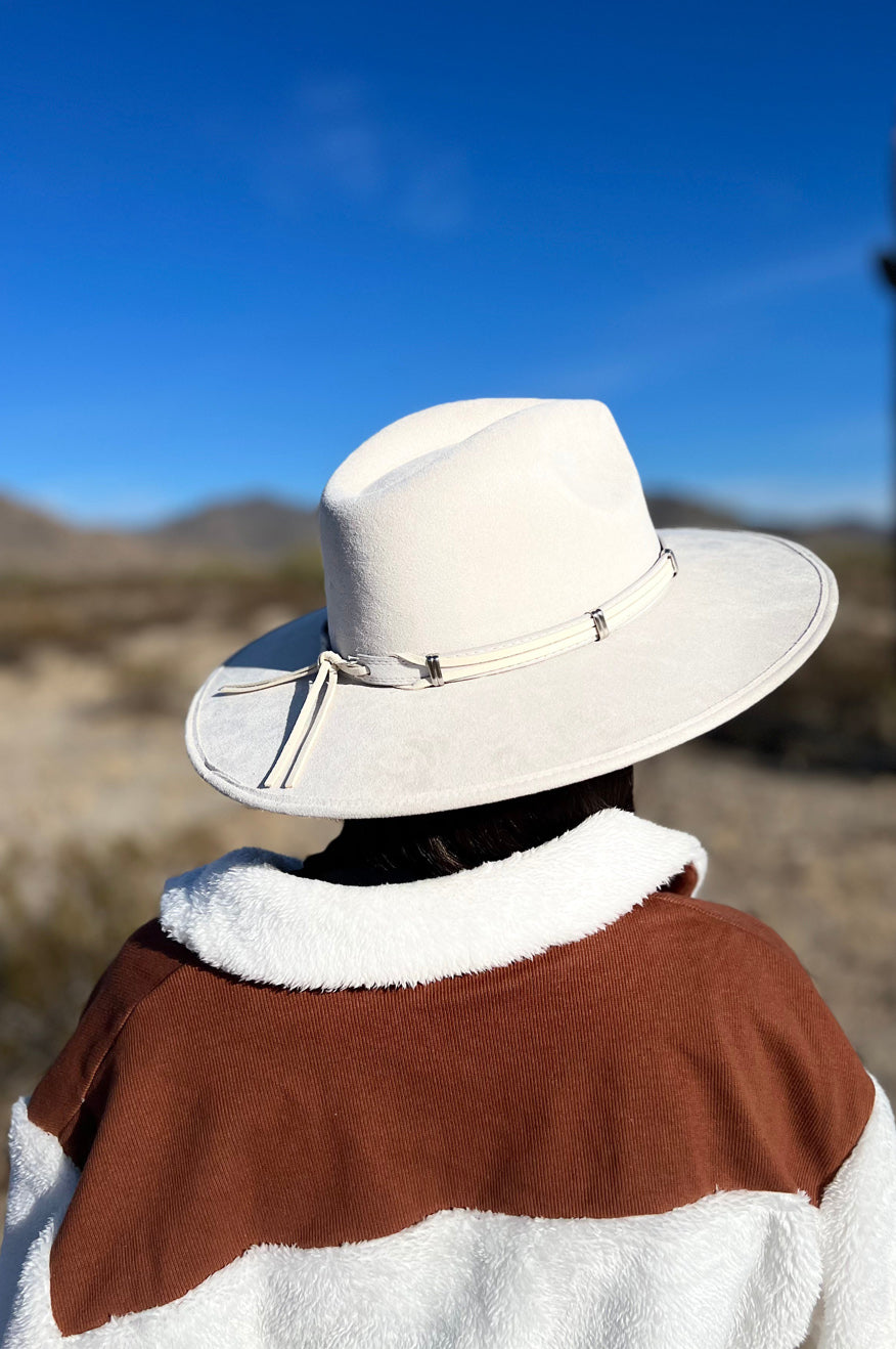 Cream Wide Brim Ivory Hat -clearance