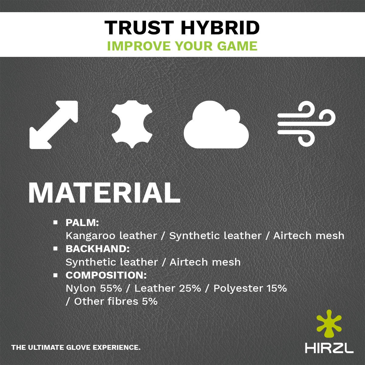 HIRZL Trust Hybrid - Golf Gloves - White / Black