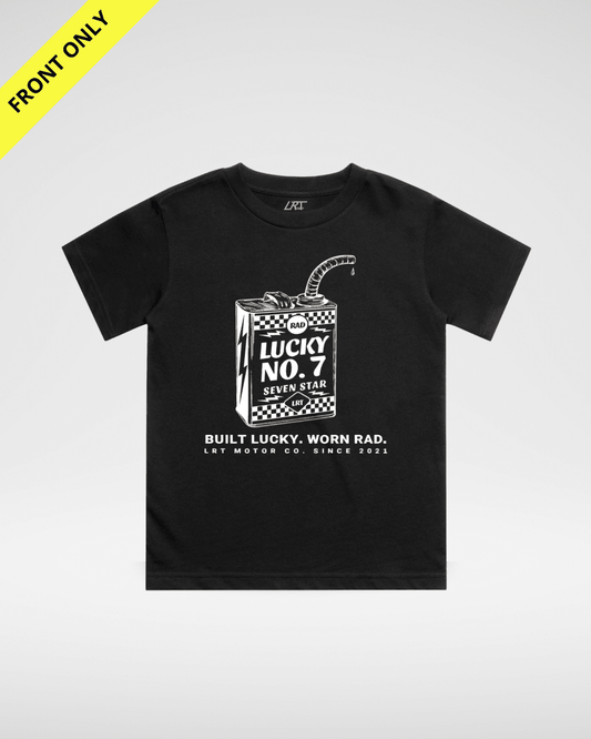 LUCKY NO. 7 TEE - BLACK (FRONT ONLY)