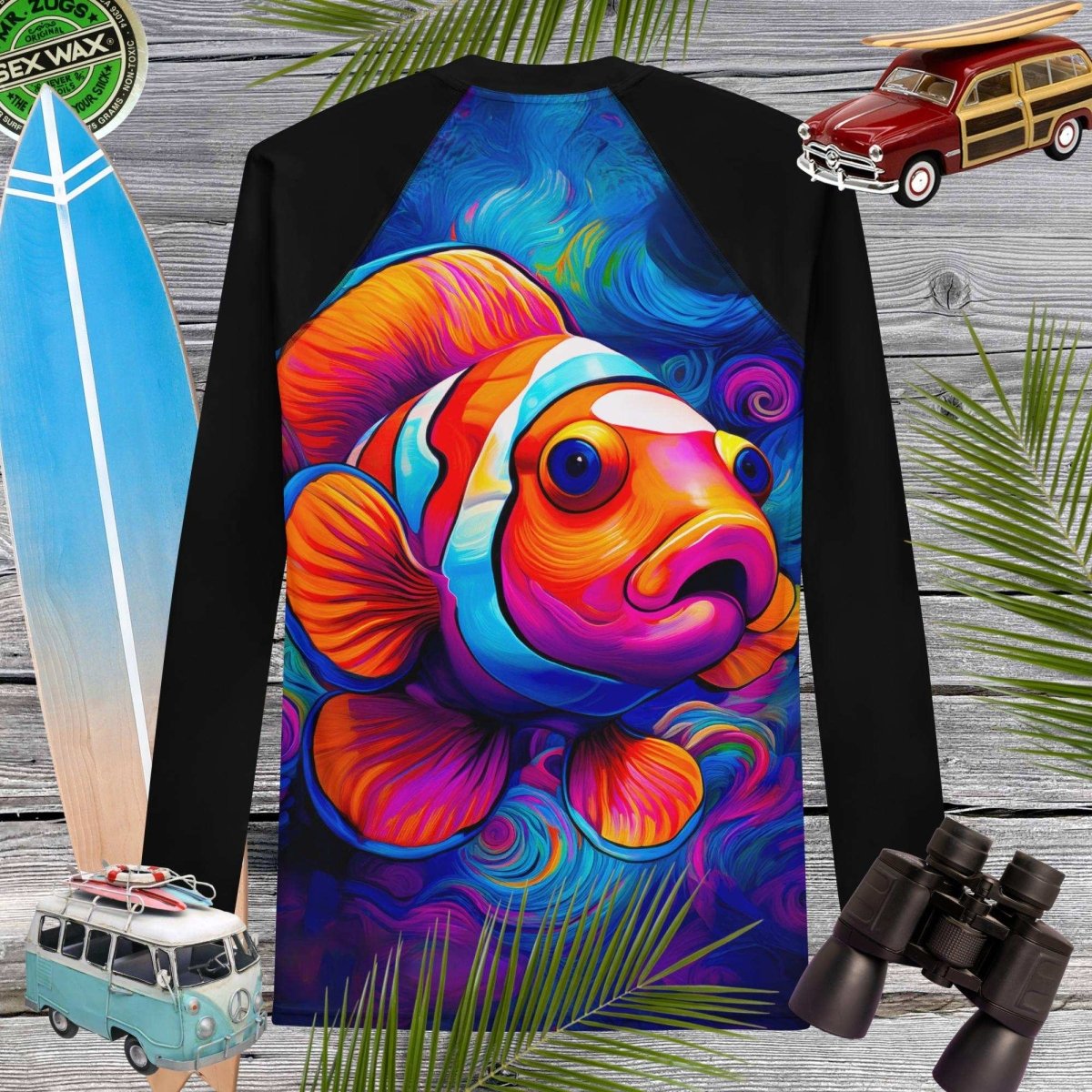 Men's Sun Rashie | Big Clown Fish Face | UPF 50+