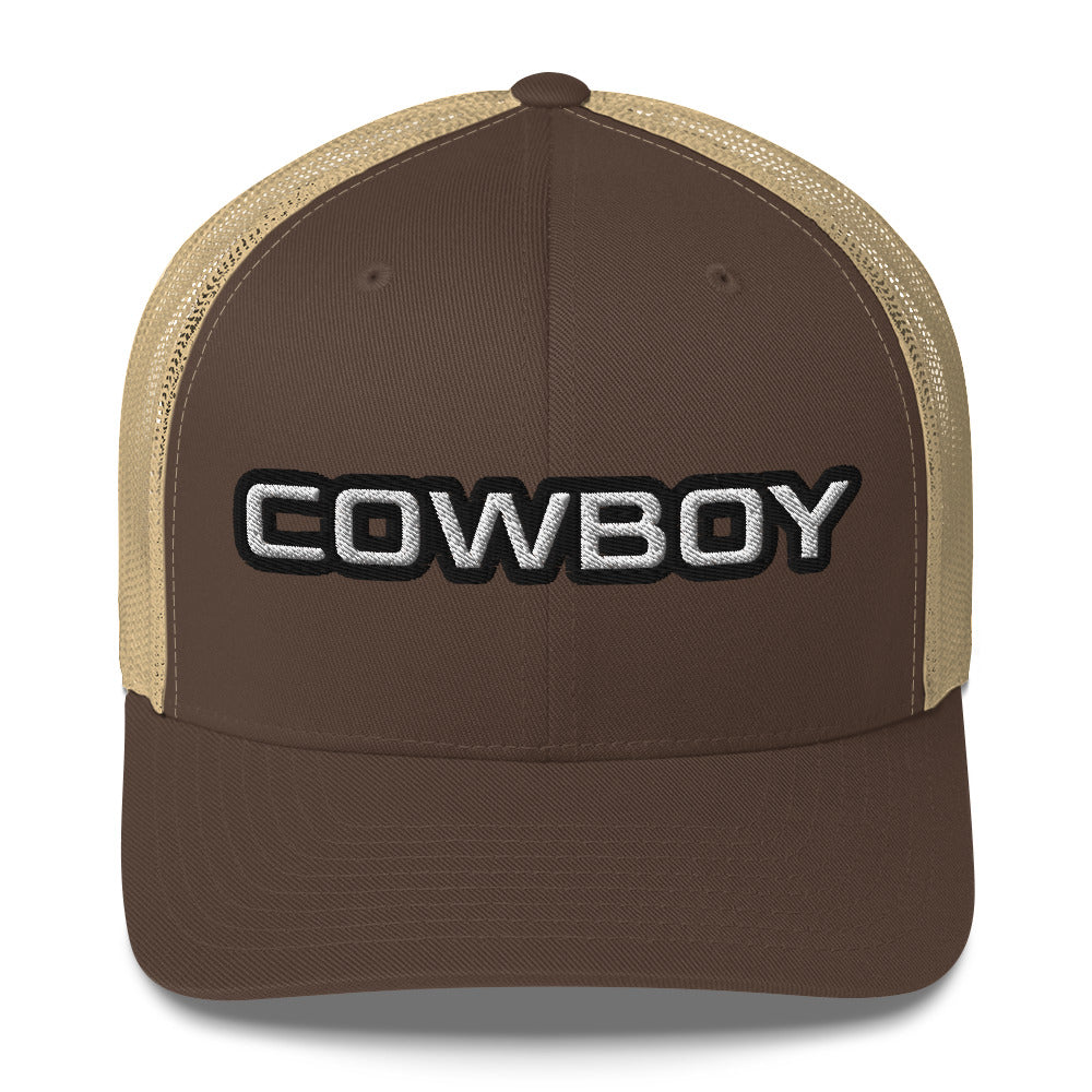 Cowboy Embroidered Trucker Cap