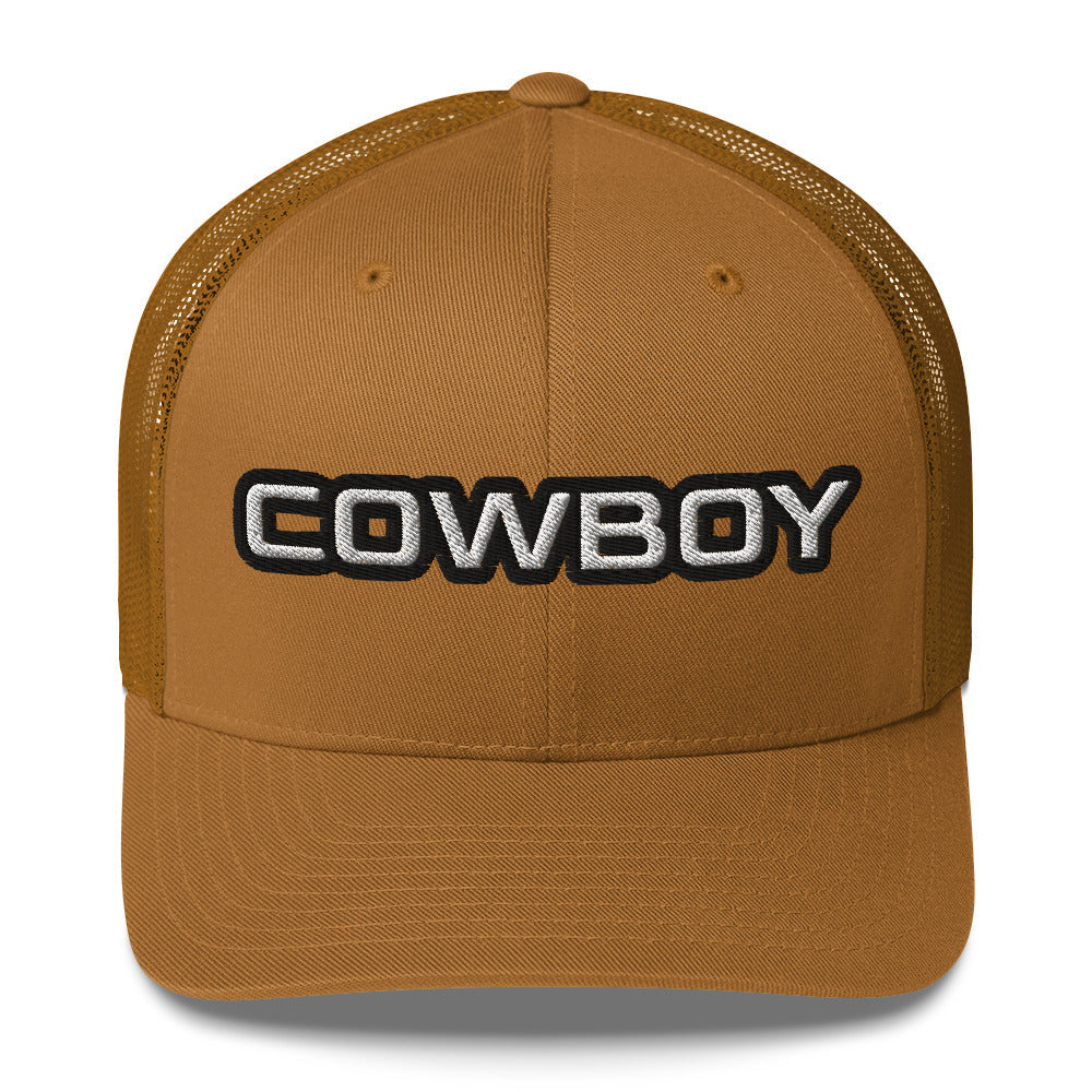 Cowboy Embroidered Trucker Cap