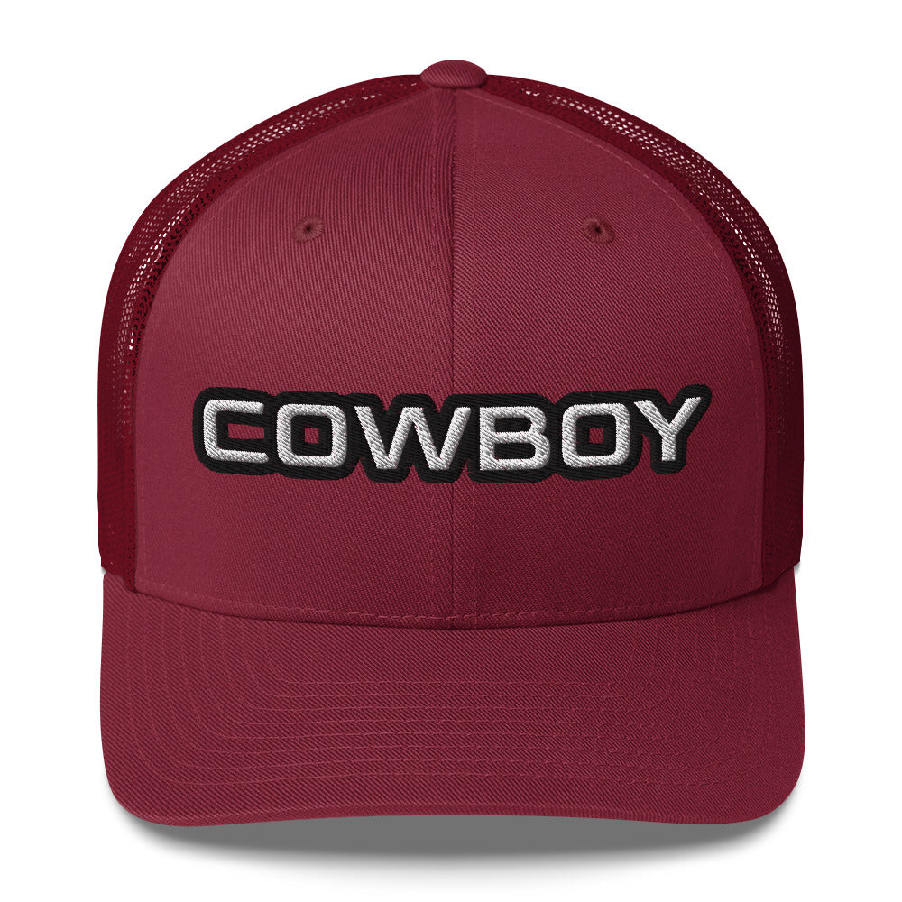 Cowboy Embroidered Trucker Cap