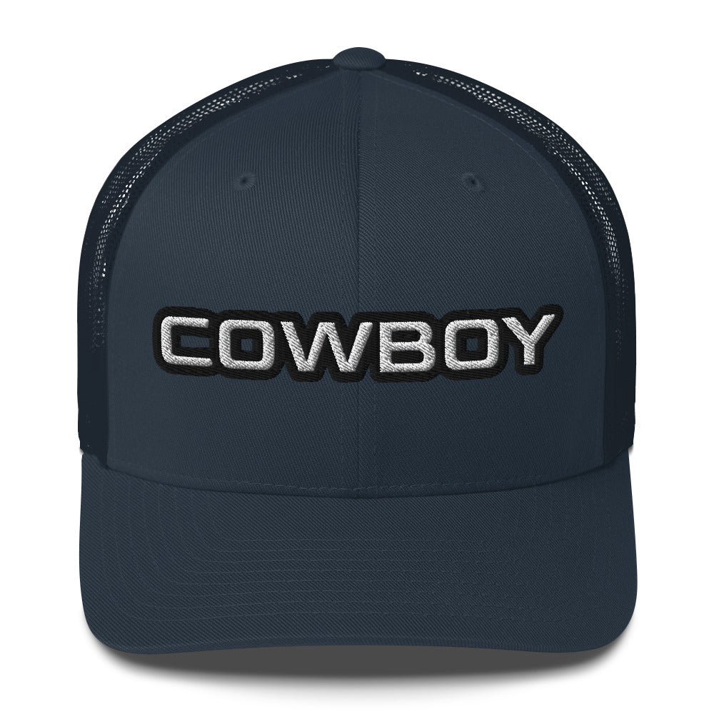 Cowboy Embroidered Trucker Cap