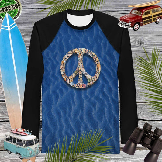 Seashell Peace Sign Adult Rashie For Men ✌️