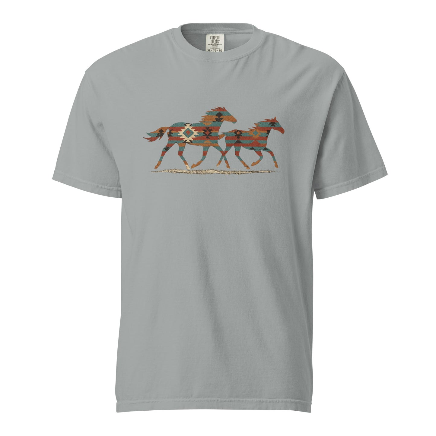 Tribal Running Horses Heavyweight T-Shirt