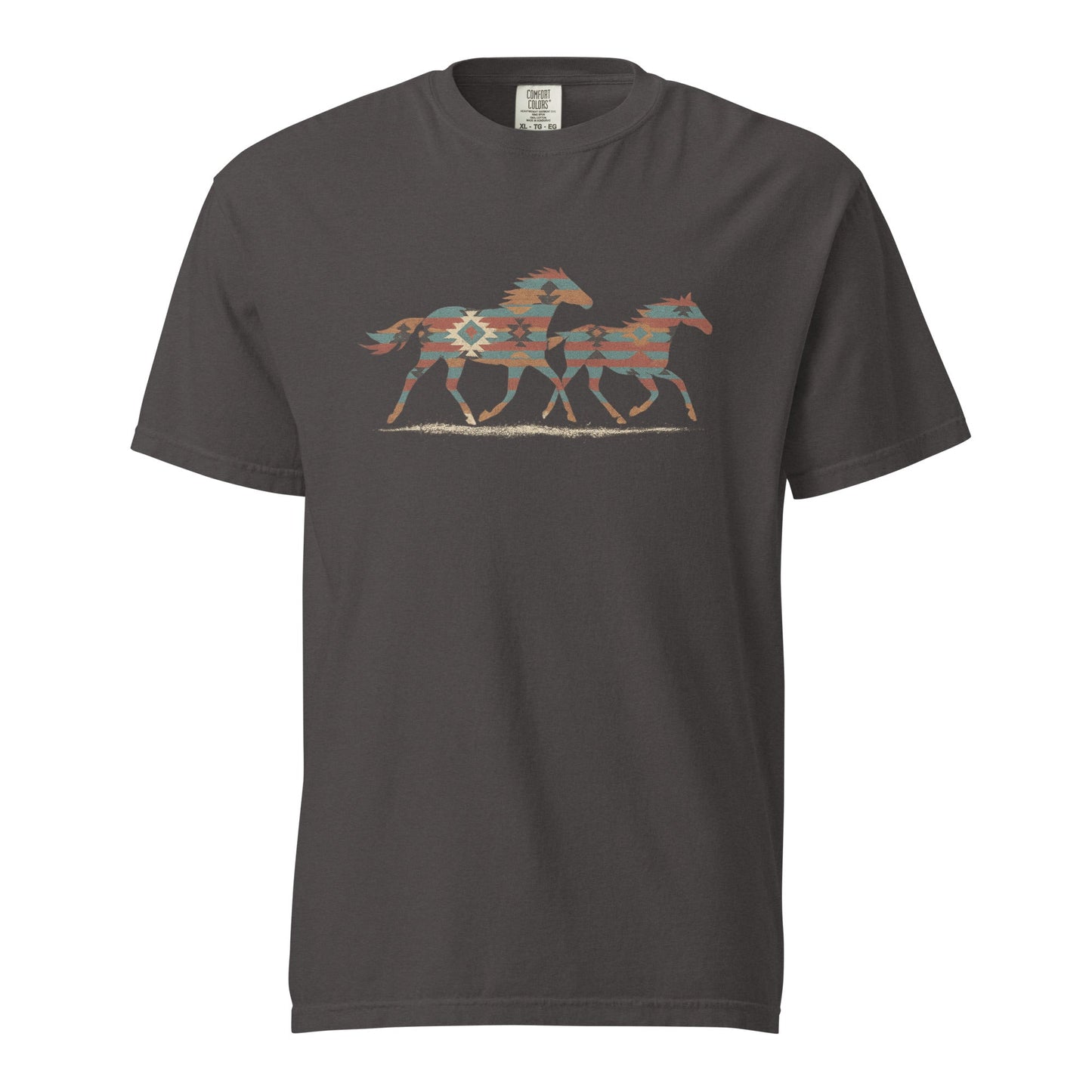 Tribal Running Horses Heavyweight T-Shirt