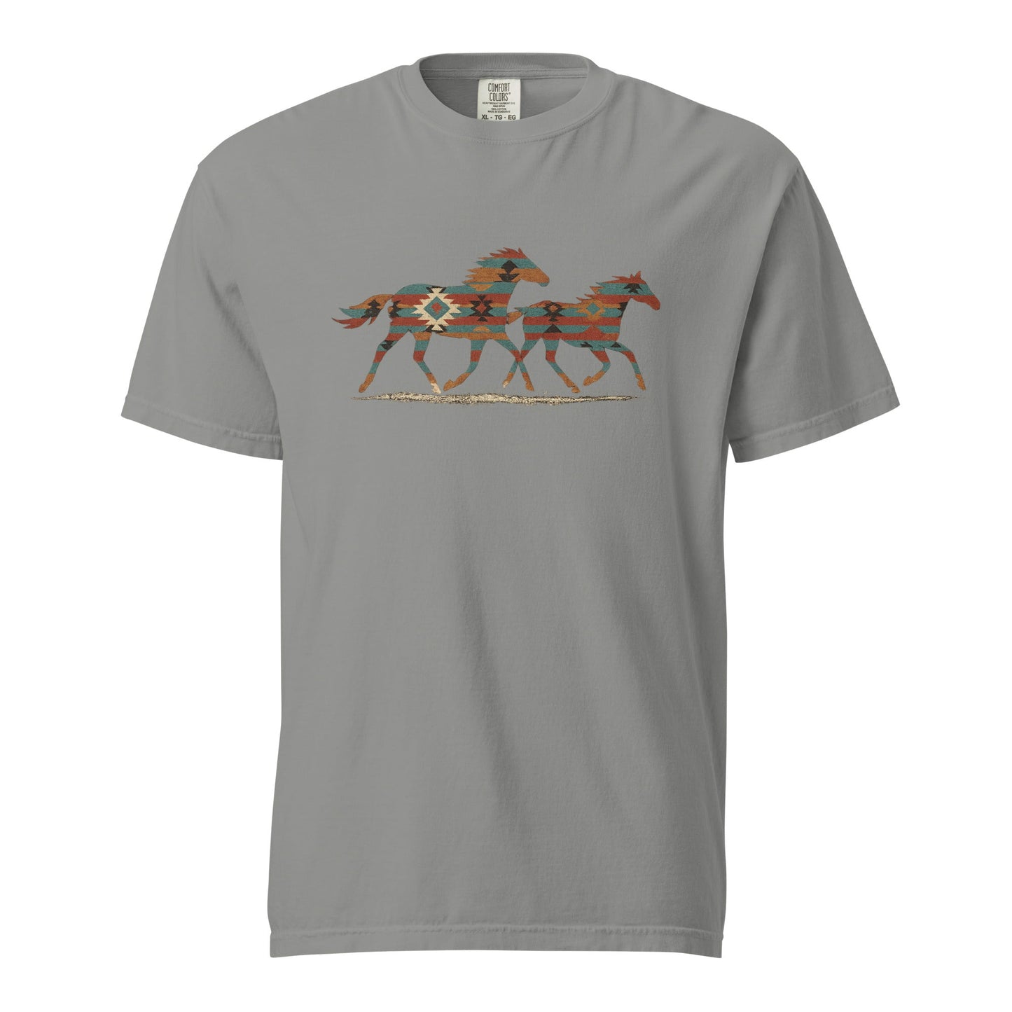 Tribal Running Horses Heavyweight T-Shirt