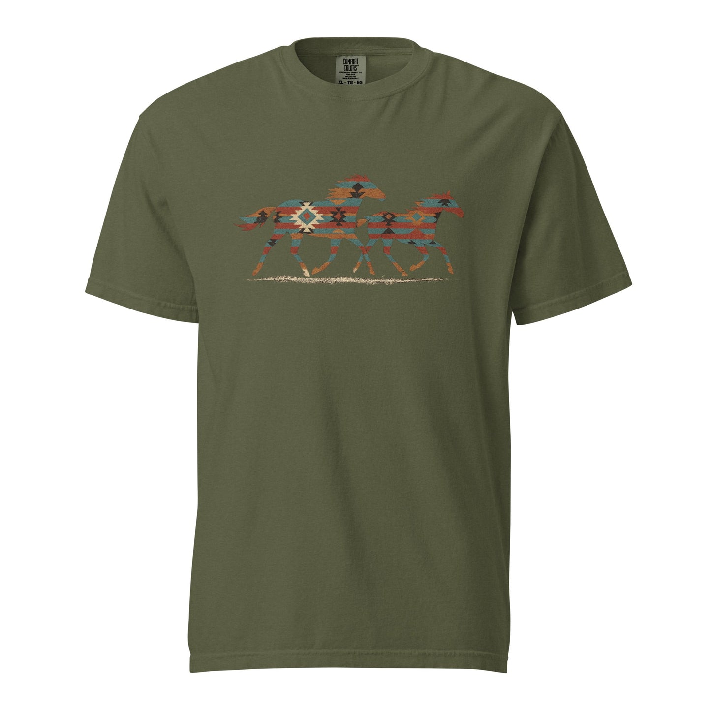 Tribal Running Horses Heavyweight T-Shirt