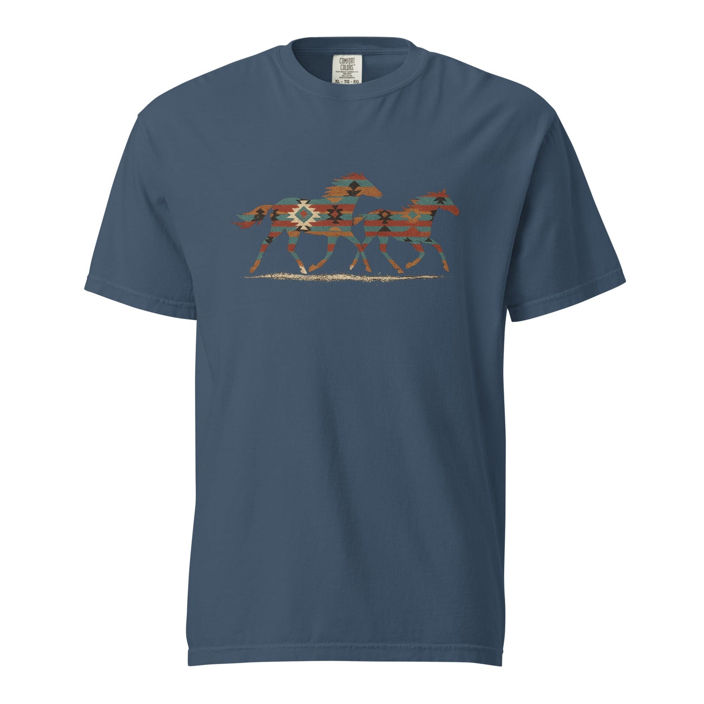 Tribal Running Horses Heavyweight T-Shirt