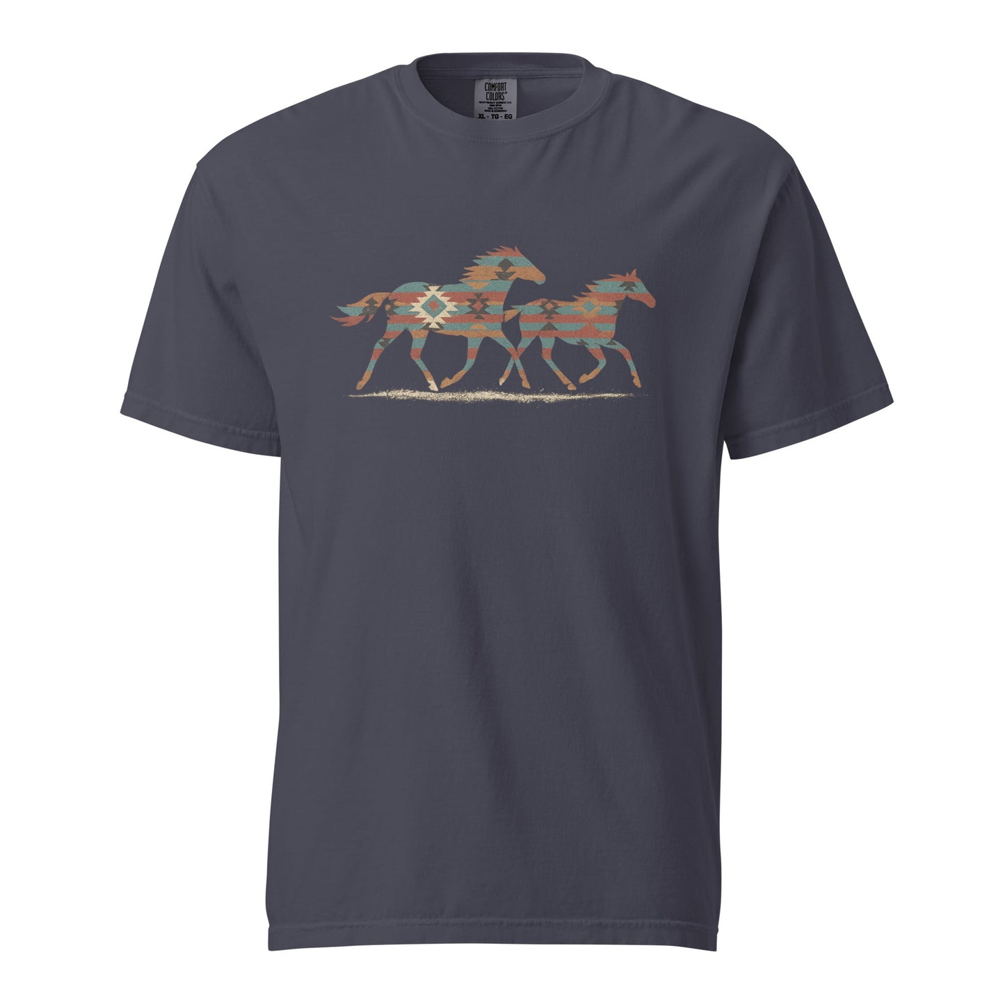 Tribal Running Horses Heavyweight T-Shirt