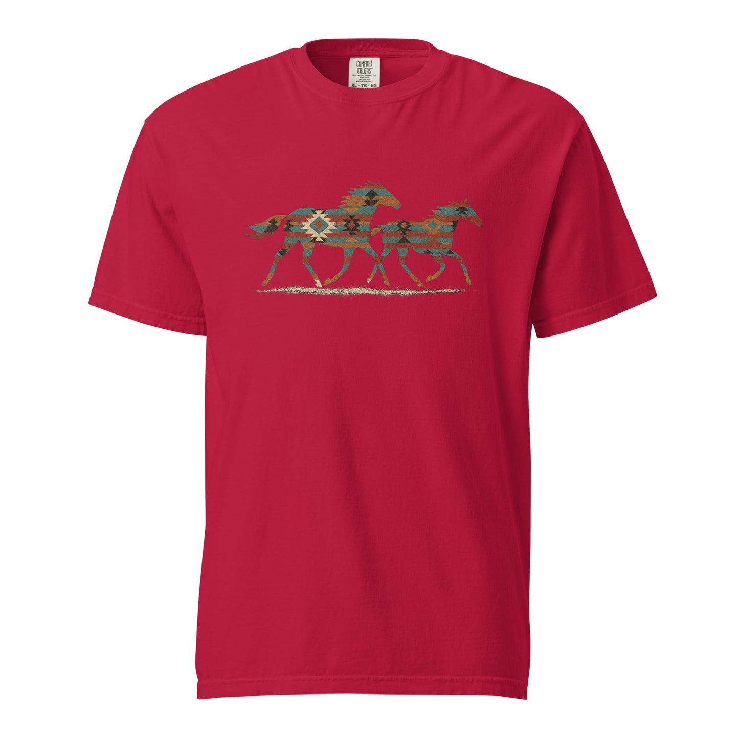 Tribal Running Horses Heavyweight T-Shirt
