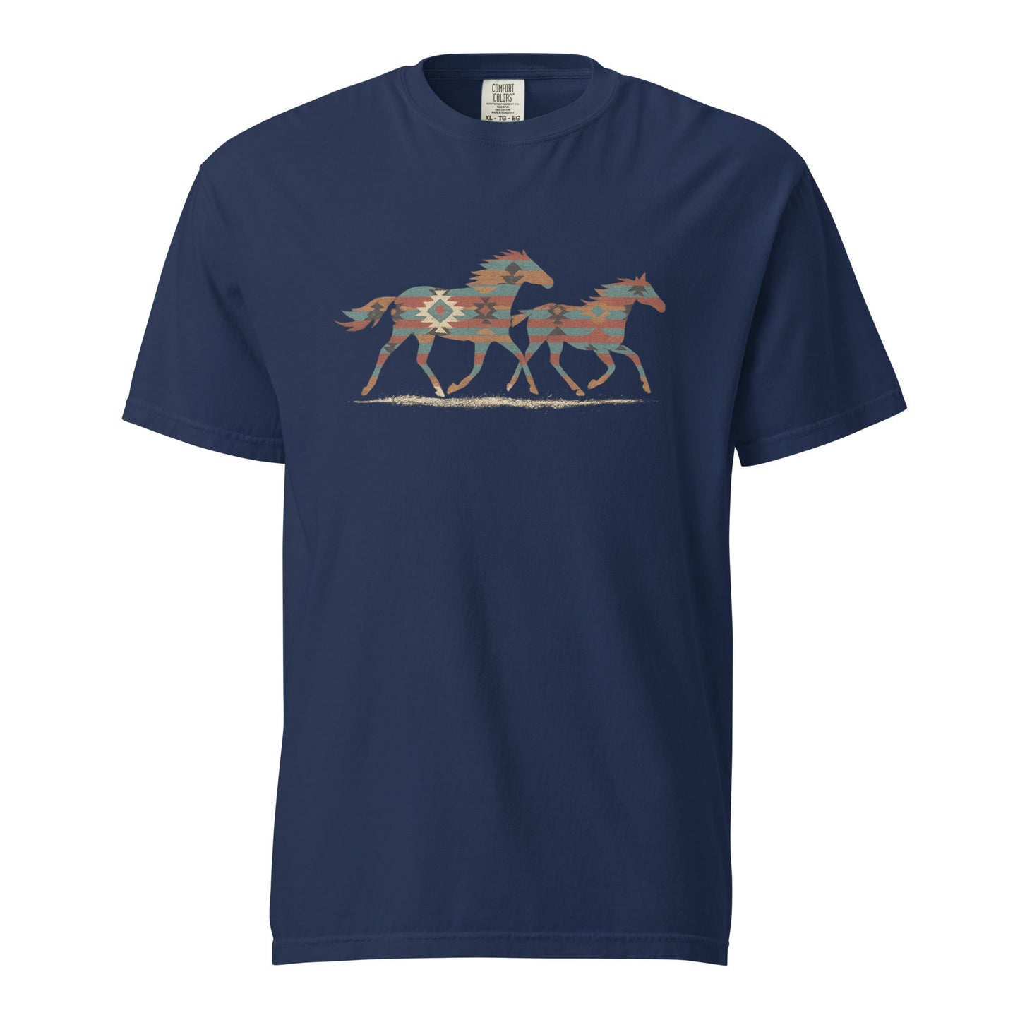 Tribal Running Horses Heavyweight T-Shirt