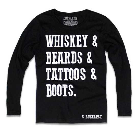 Whiskey And Beards Long Sleeve