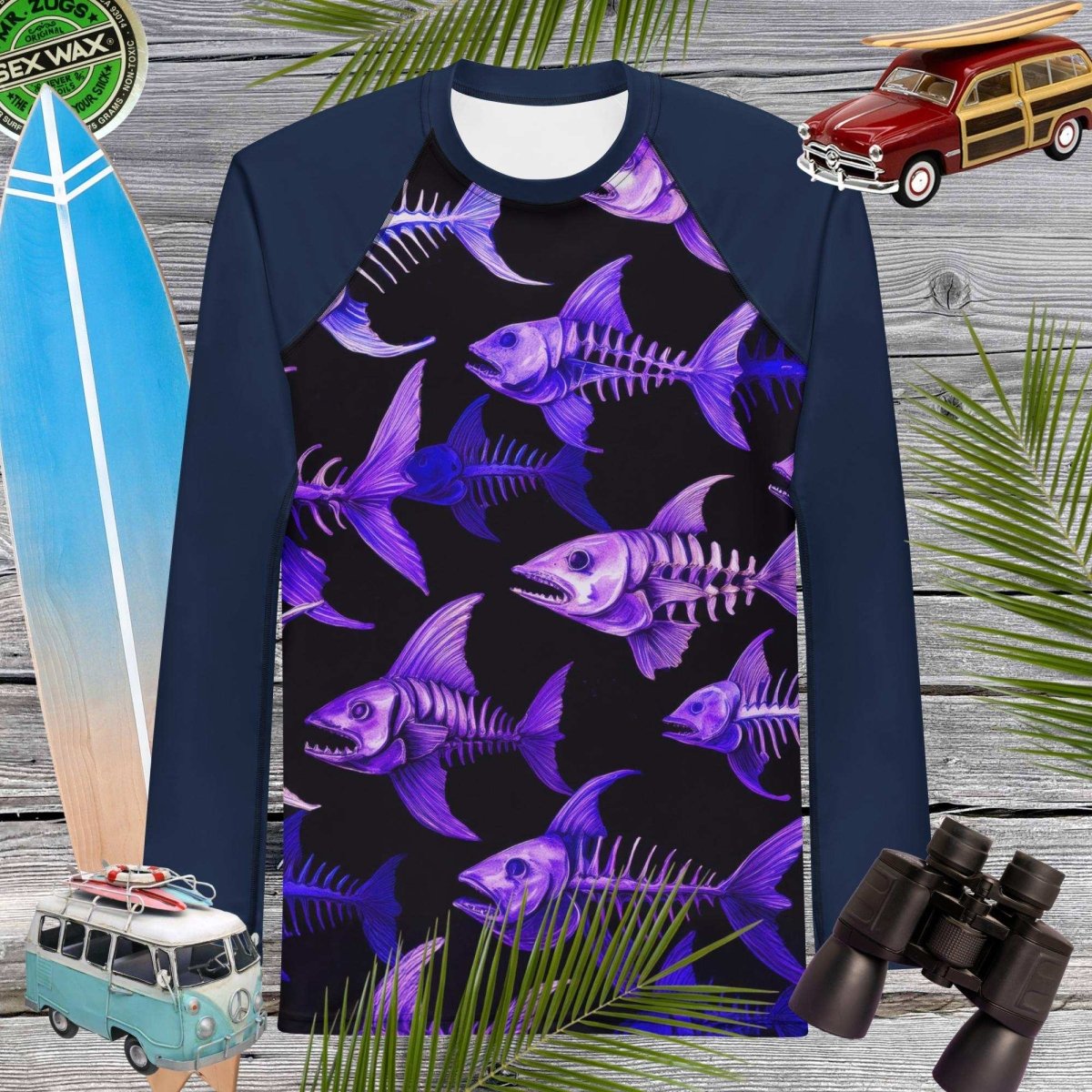 Wicked Fish Bones | Men's Rash Guard | UPF 50+